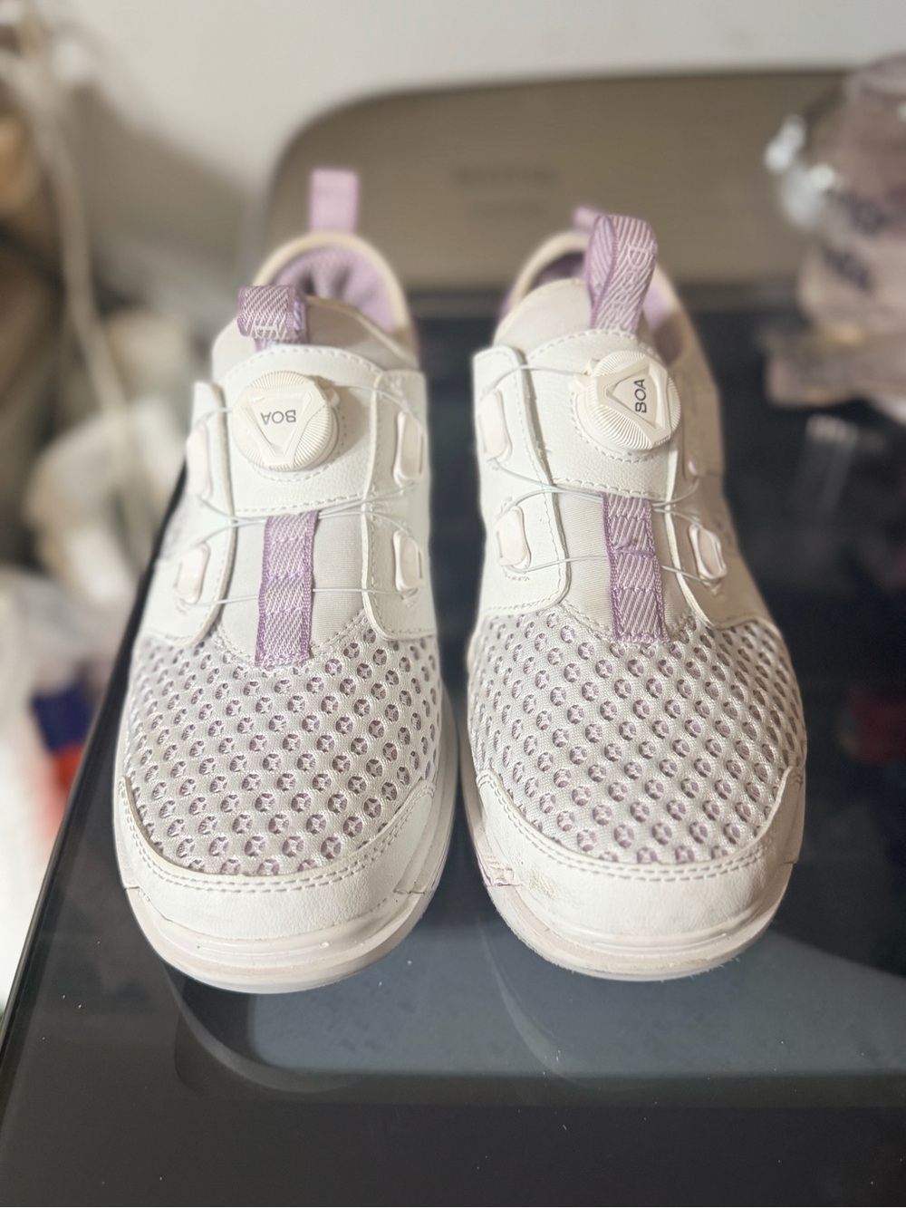 Neon Dexter DexLite Pro BOA Bowling Shoes White Lavender Womens 7.5 Right Hand
